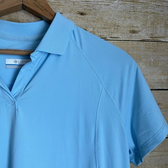Columbia Men's Blue Omni-Freeze PFG Short Sleeve Polo Shirt - Size Small - Fish - Picture 2 of 6